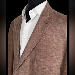 BIG & TALL JOSEPH ABBOUD GUABELLO LINEN WOOL HALF LINED SPORT COAT SZ 54S